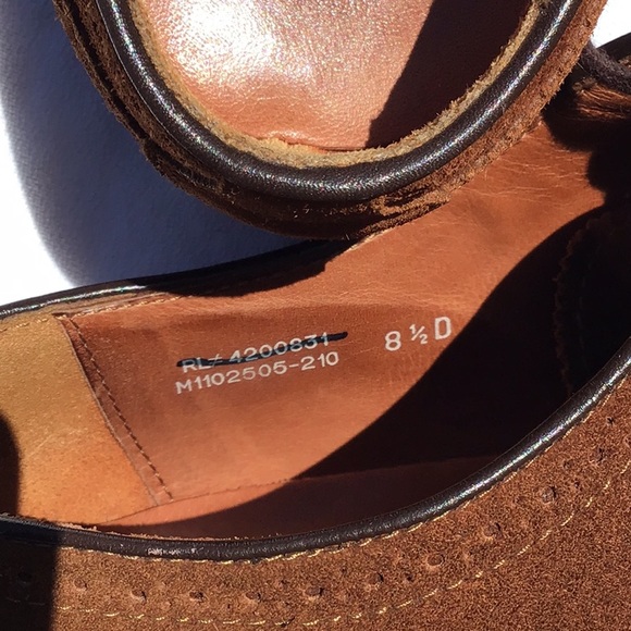 Polo Ralph Lauren suede wingtips 8.5/D used - Picture 8 of 16